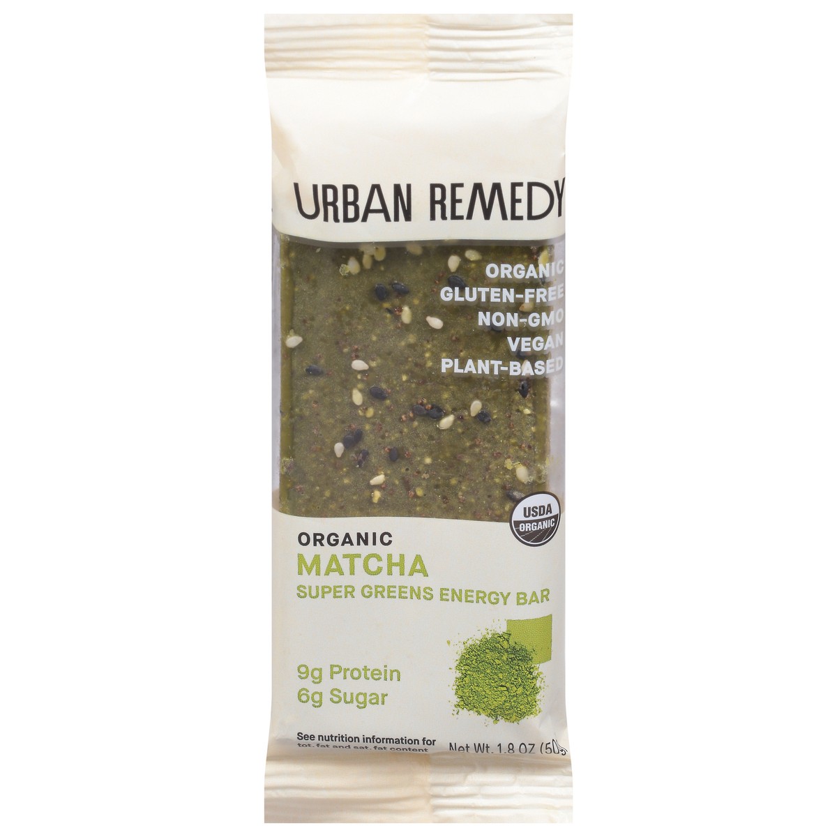 slide 1 of 9, Urban Remedy Organic Super Greens Matcha Energy Bar 1.8 oz, 1.8 oz