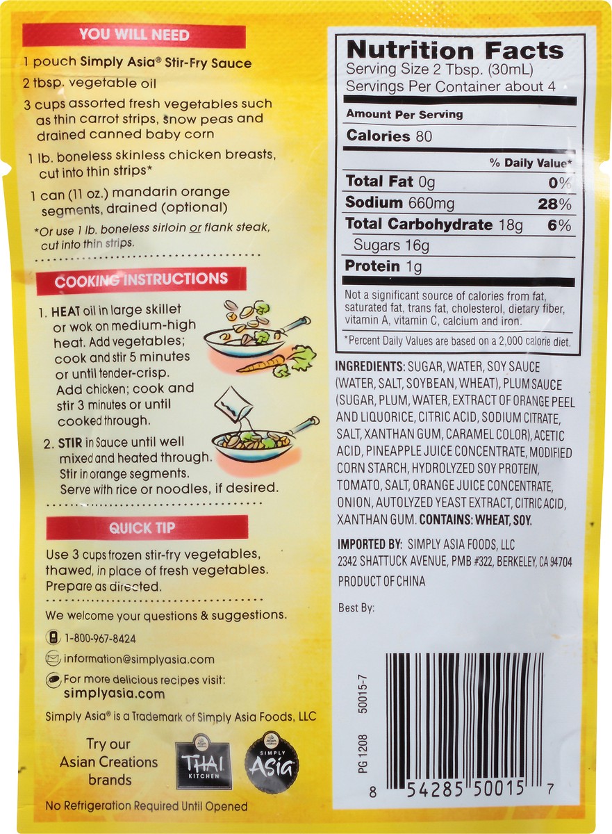 slide 6 of 8, Simply Asia Mandarin Orange Stir-Fry Sauce, 3.98 oz