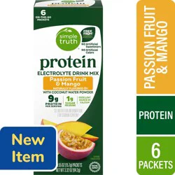 Simple Truth Protein Passion Fruit and Mango Electrolyte Drink Mix Packets, 6 ct / 0.55 oz