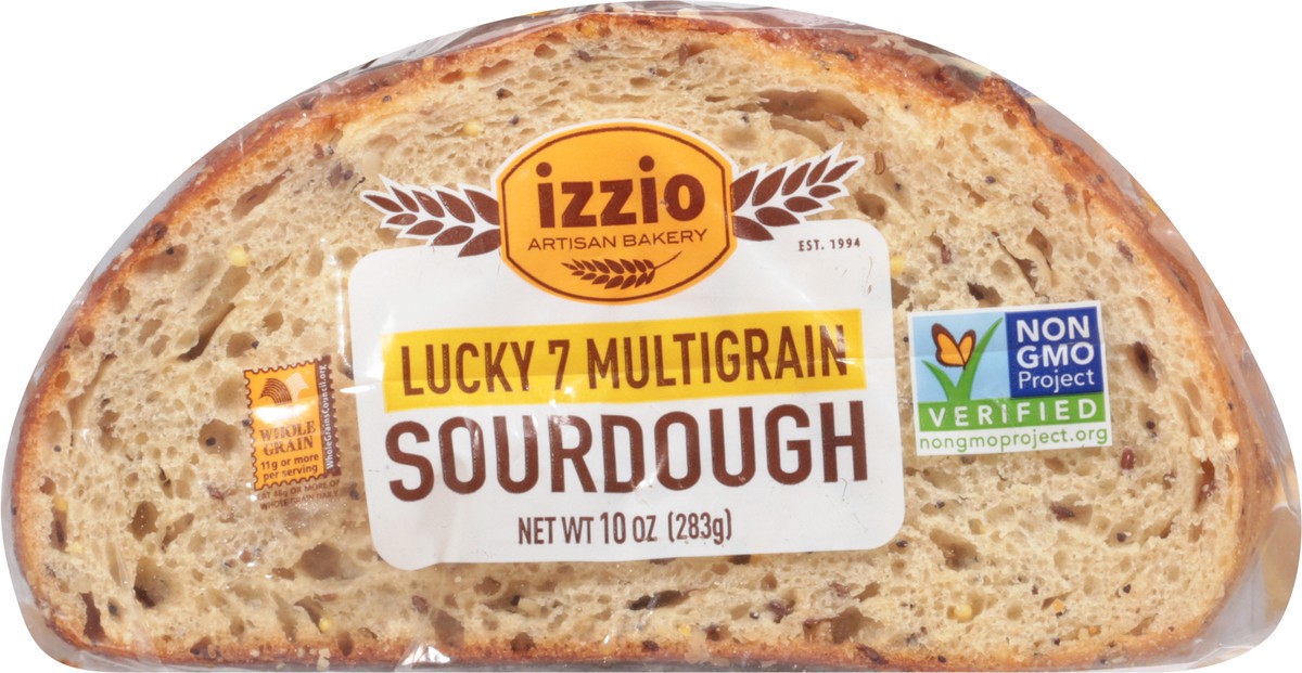 slide 8 of 12, Izzio Artisan Bakery Multigrain Lucky 7 Sourdough 10 oz, 10 oz