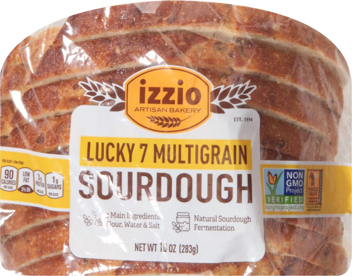 slide 5 of 12, Izzio Artisan Bakery Multigrain Lucky 7 Sourdough 10 oz, 10 oz