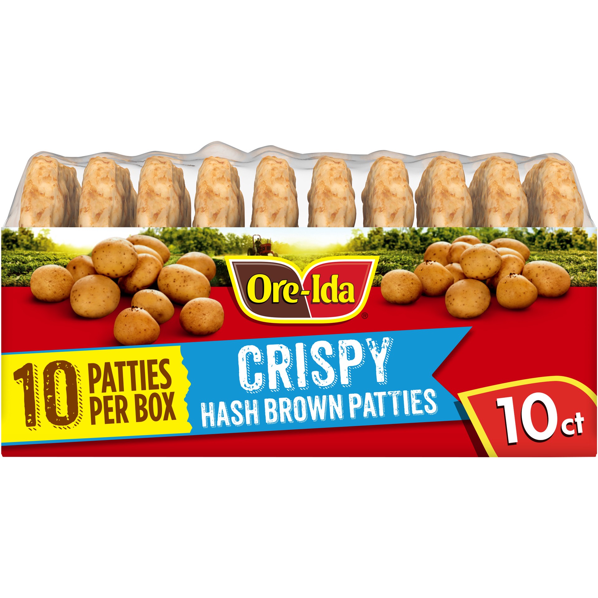 slide 1 of 5, Ore-Ida Crispy Hash Brown Patties, Shredded Potatoes, 10 ct Box, 10 ct