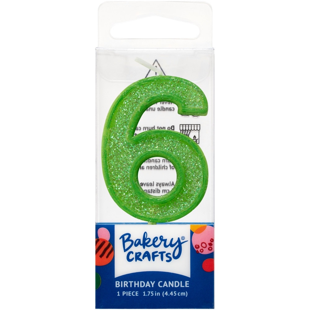 slide 1 of 1, Decopac Six Birthday Candle Cake Decoration - Green, 1 ct