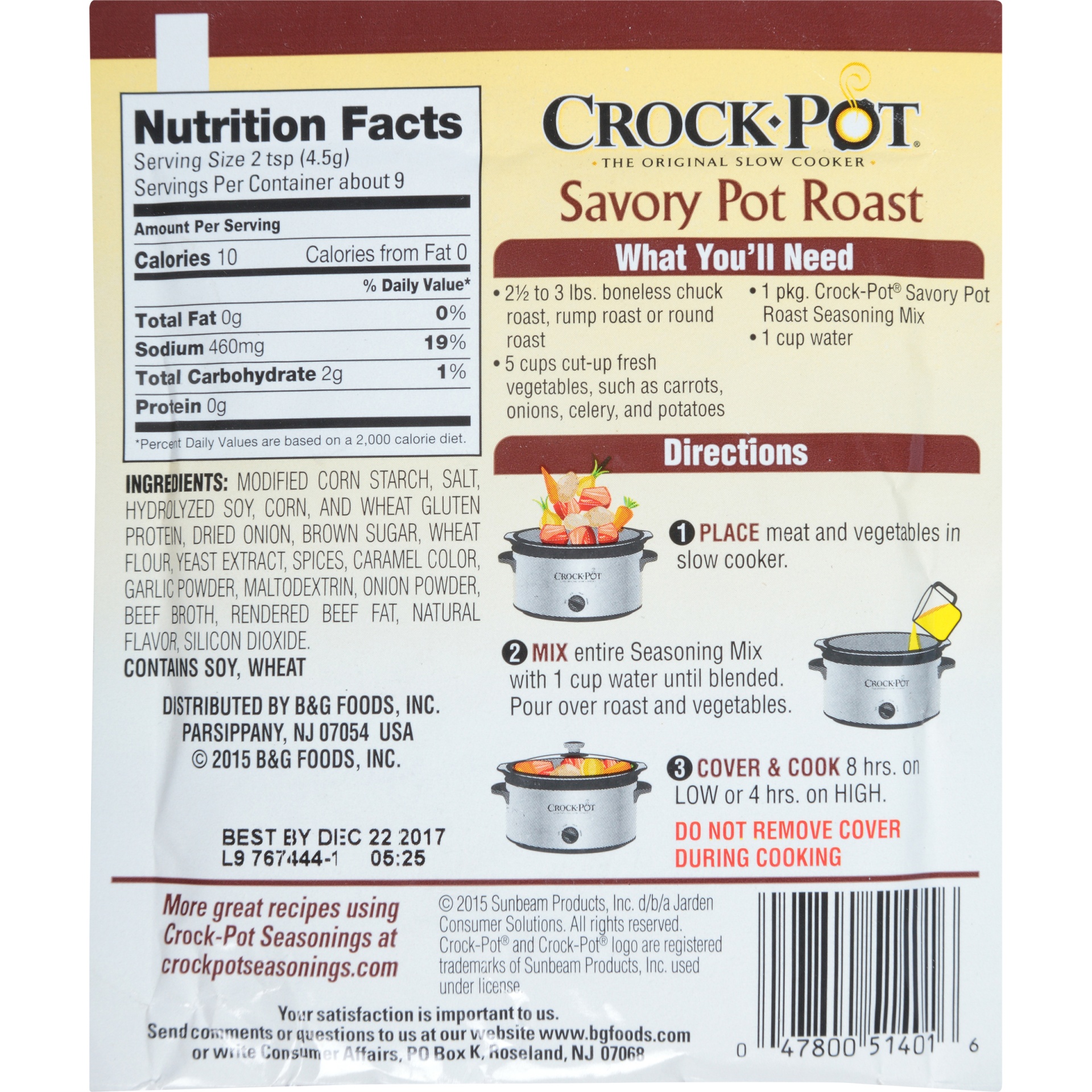slide 4 of 6, Crock-Pot Savory Pot Roast Seasoning Mix, 1.5 oz