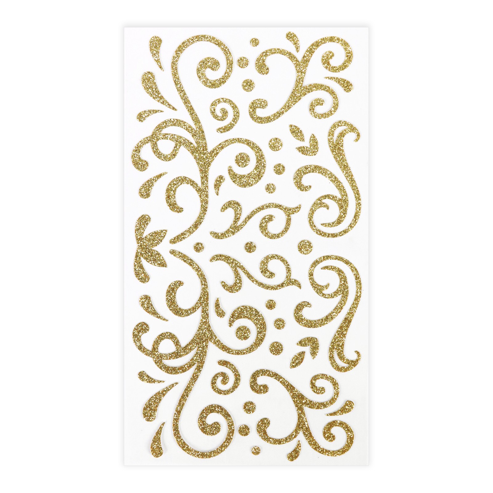 slide 4 of 5, Gold Glitter Swirl Stickers By Recollections, 4 in x 8.5 in
