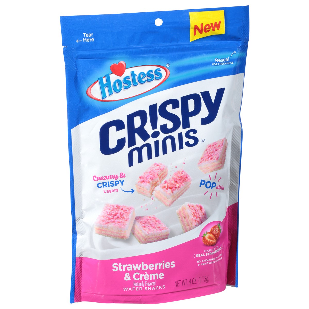 slide 2 of 11, Hostess Crispy Minis Strawberry & Creme Wafer Snacks 4 oz, 4 oz