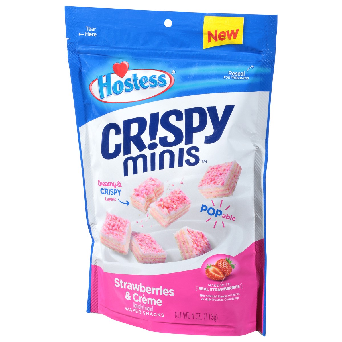 slide 4 of 11, Hostess Crispy Minis Strawberry & Creme Wafer Snacks 4 oz, 4 oz