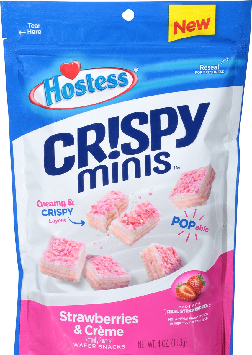 slide 11 of 11, Hostess Crispy Minis Strawberry & Creme Wafer Snacks 4 oz, 4 oz
