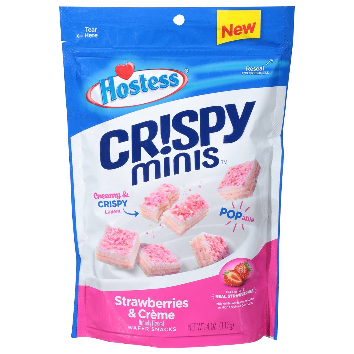 slide 9 of 11, Hostess Crispy Minis Strawberry & Creme Wafer Snacks 4 oz, 4 oz