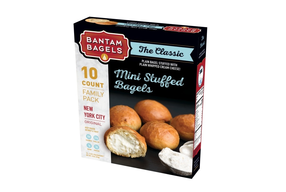 slide 1 of 1, Bantam Bagels New York City Original Mini Plain Bagels Stuffed With Plain Whipped Cream Cheese, 13 oz