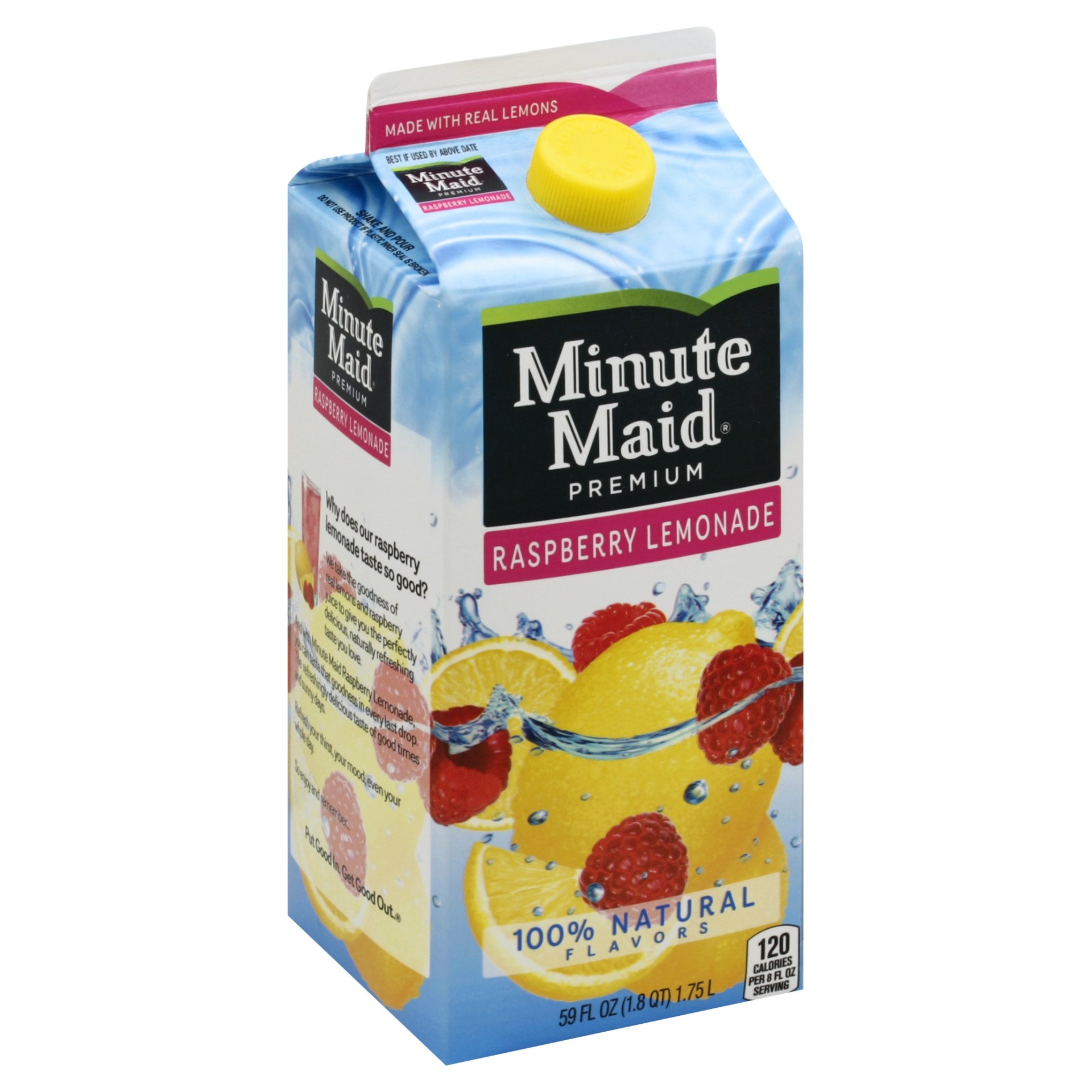 slide 1 of 1, Minute Maid Premium Raspberry Lemonade 59 oz, 1.75 liter