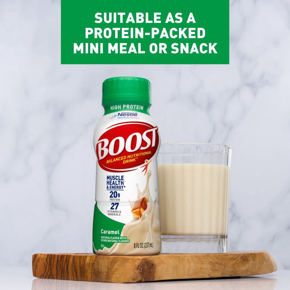 slide 4 of 6, BOOST High Protein Ready to Drink Caramel Protein Shake Multipack, 6 ct; 8 fl oz