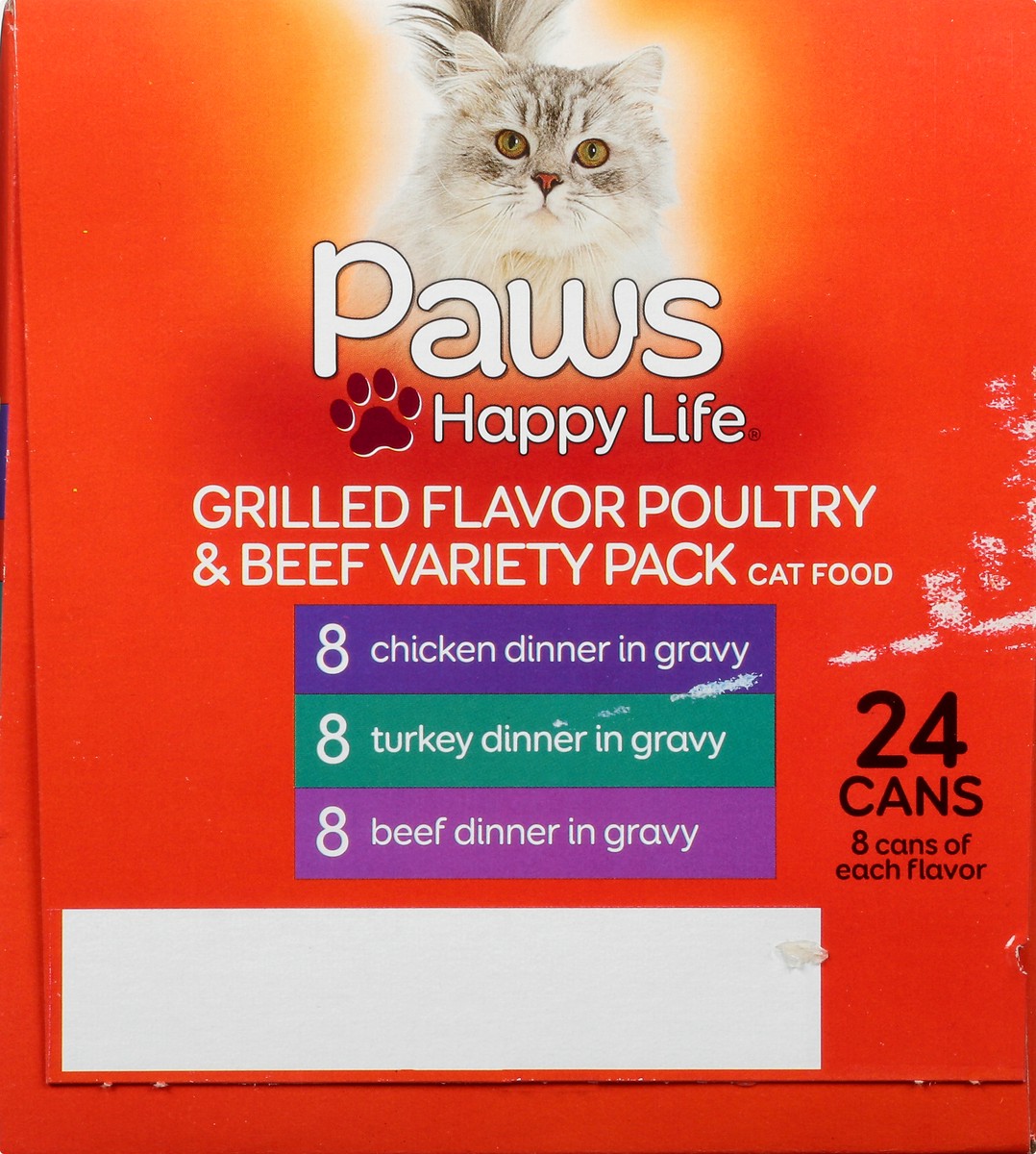 slide 4 of 13, Paws Happy Life Variety Pack Grilled Flavor Poultry & Beef Cat Food 24 ea, 24 ct