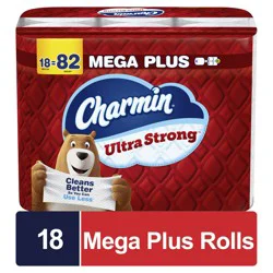 Charmin Toilet Paper Ultra Strong, 18 Mega Plus Rolls, 2-ply Bath Tissue
