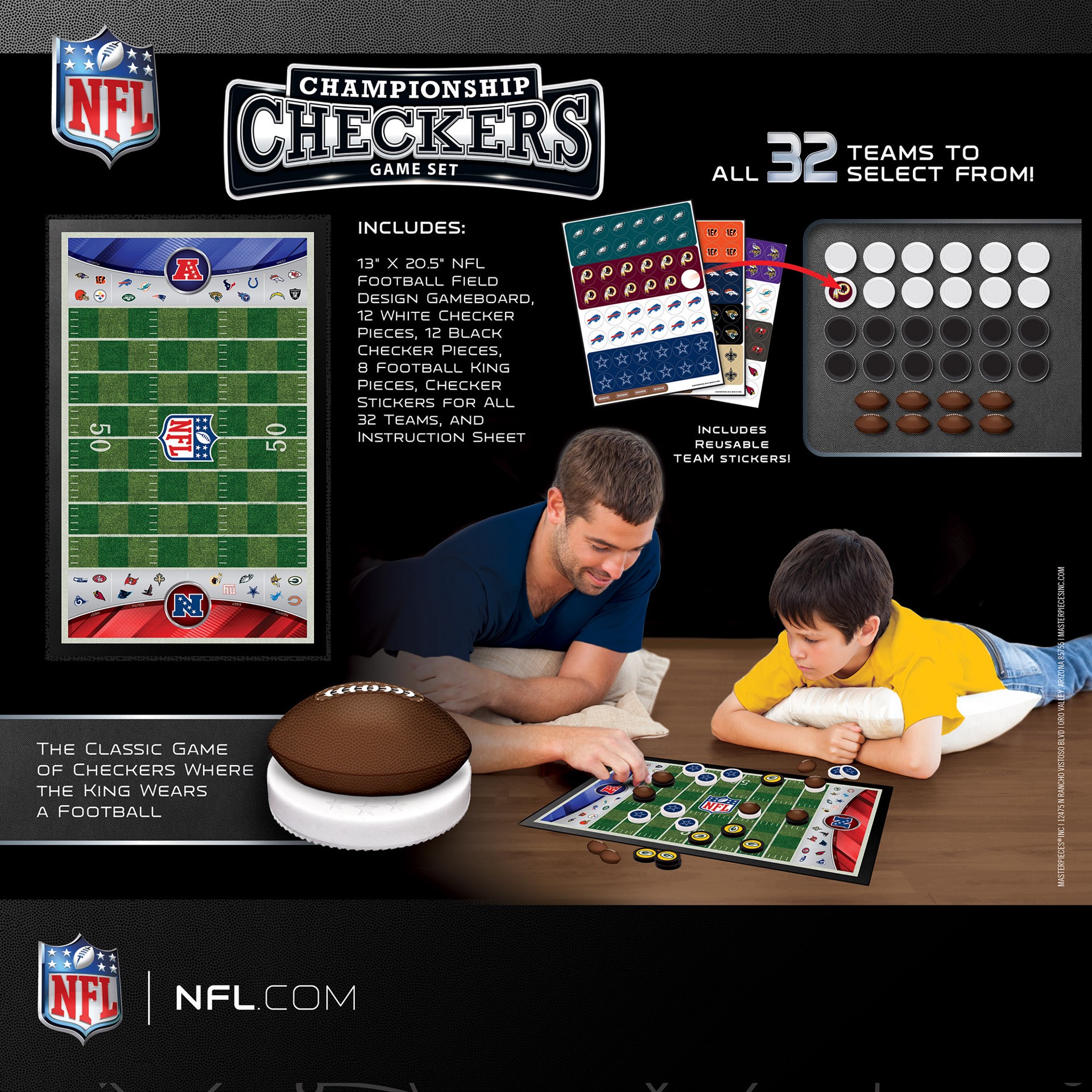 slide 3 of 5, NFL League Checkers Game, 1 ct