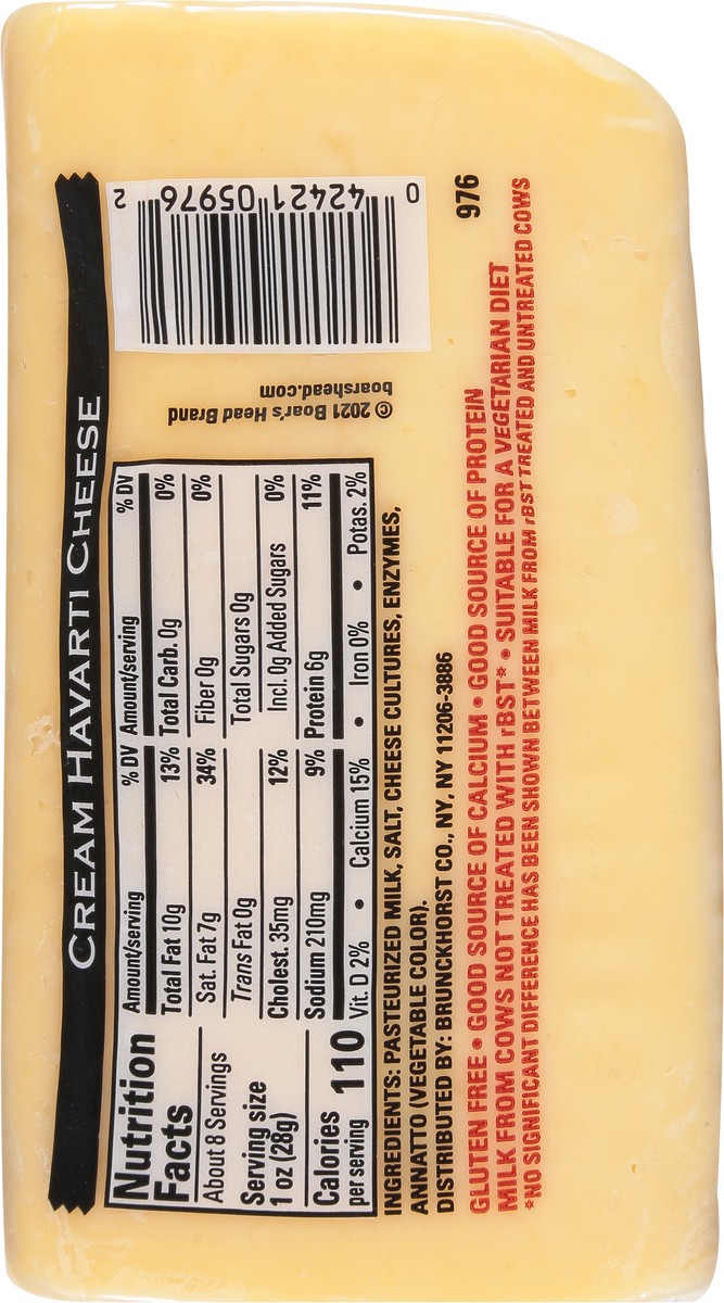 slide 5 of 9, Boar's Head Cream Havarti Cheese, 8 oz