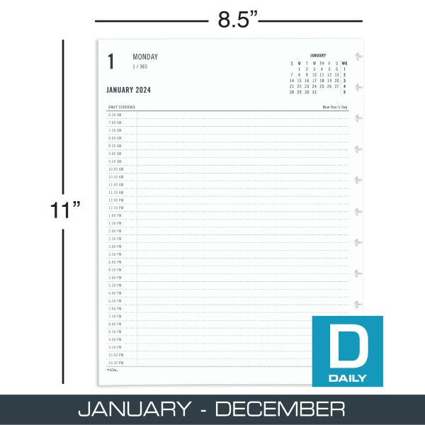 slide 2 of 3, TUL Discbound Daily Planner Refill Pages, Letter Size, 1 ct