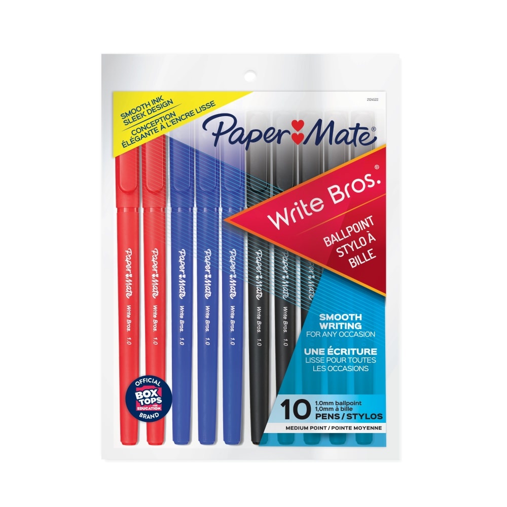 slide 1 of 1, Paper Mate Write Bros. Ballpoint Pens - Assorted, 10 ct