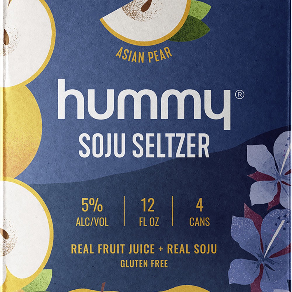 slide 1 of 1, Hummy Soju Seltzer Asian Pear, 4 ct; 12 oz