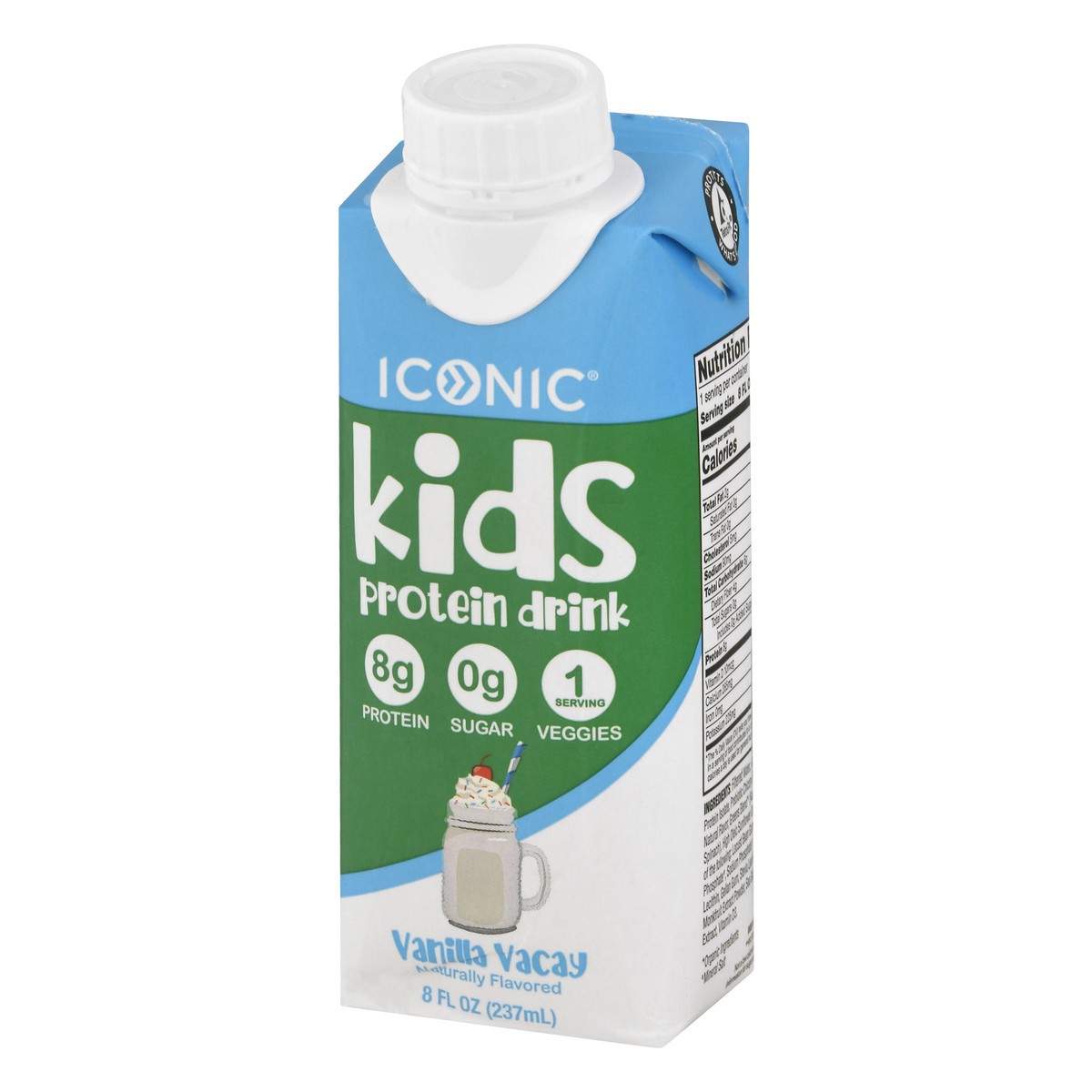 slide 3 of 10, ICONIC Kids Vanilla Vacay Protein Drink 8 oz, 8 oz