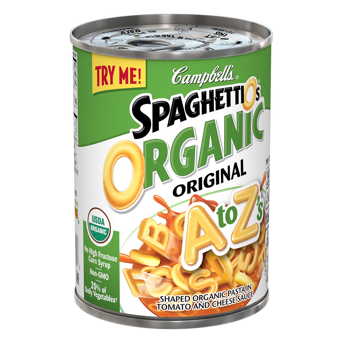 slide 5 of 12, Campbell's SpaghettiOs Organic A to Z's, 15.8 oz. Can, 15.8 oz