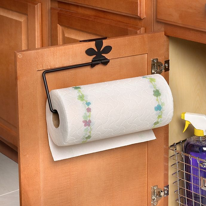 Spectrum Flower Over the Cabinet-Door Paper Towel Holder - Black 1 ct