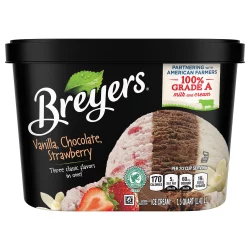 Breyers Vanilla, Chocolate, Strawberry Ice Cream 