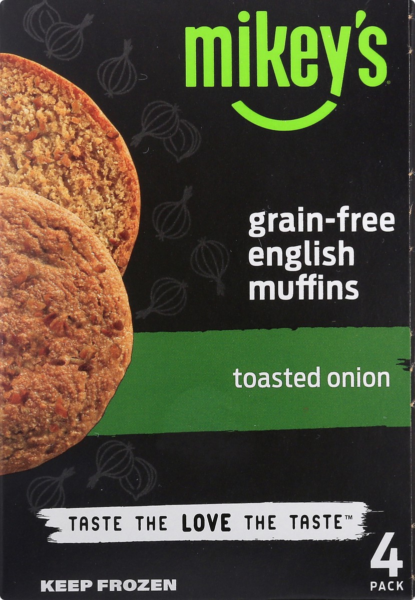 slide 8 of 9, Mikey's Grain Free Toasted Onion English Muffins, 8.8 oz