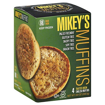 slide 1 of 1, Mikey's Toasted Onion English Muffins, 4 ct; 8.8 oz