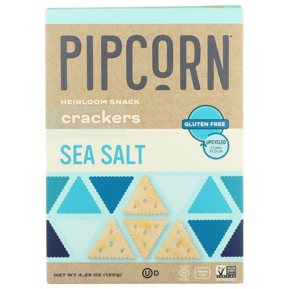 slide 1 of 1, Pipcorn Gluten Free Sea Salt Crackers, 4.25 oz