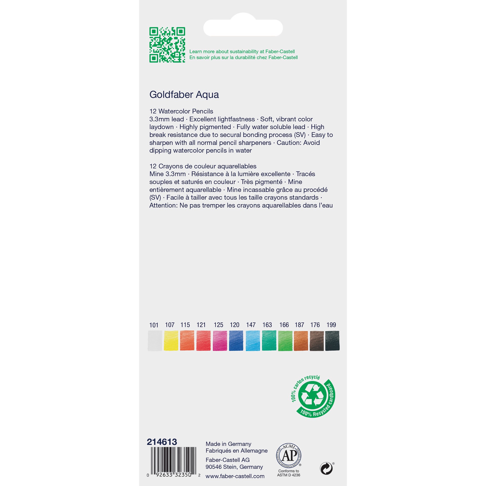 slide 7 of 7, Faber-Castell Goldfaber Basic Color Pencils, 12 pencils