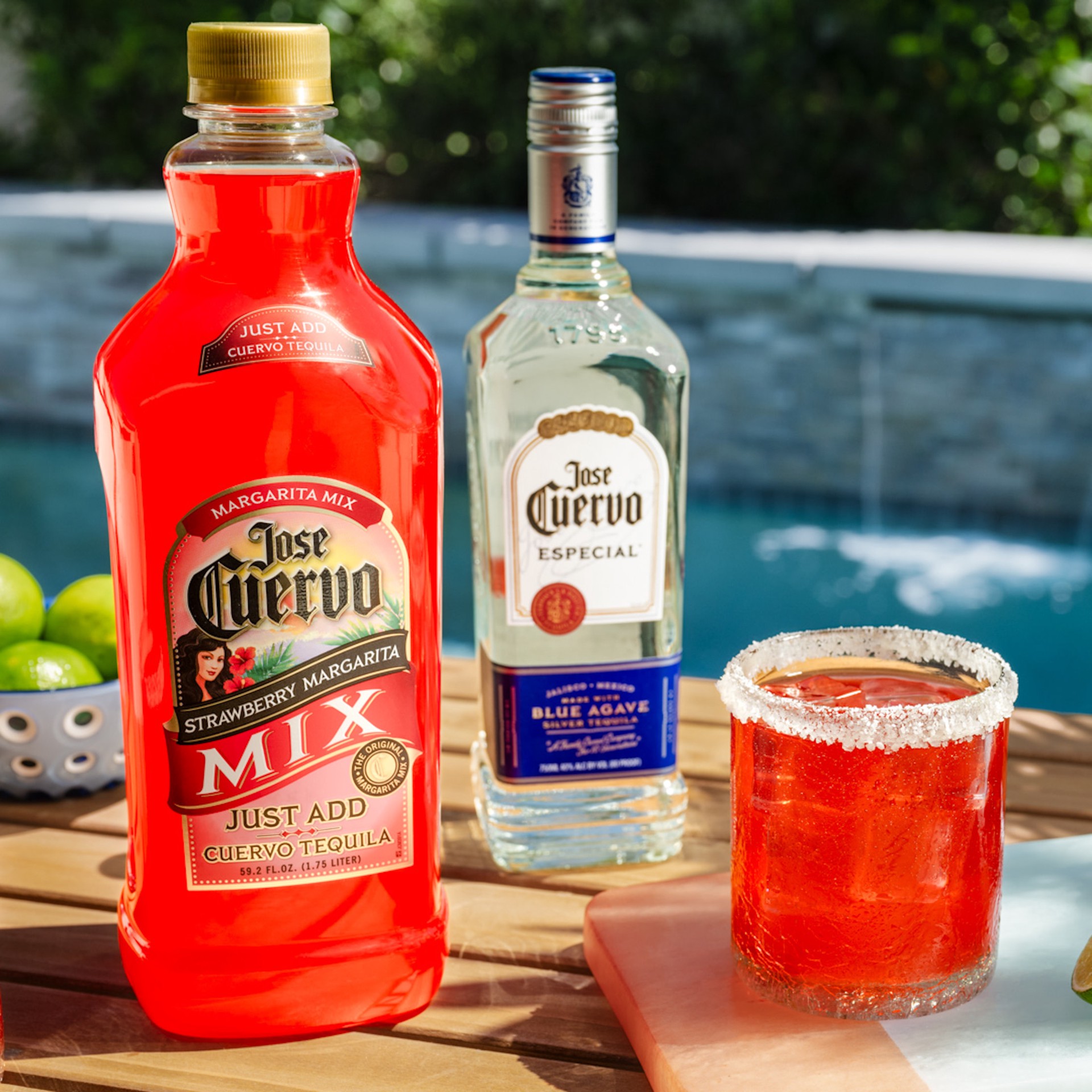 slide 2 of 8, Jose Cuervo Margarita Mix Strawberry Lime - 1.75 L, 1.75 liter