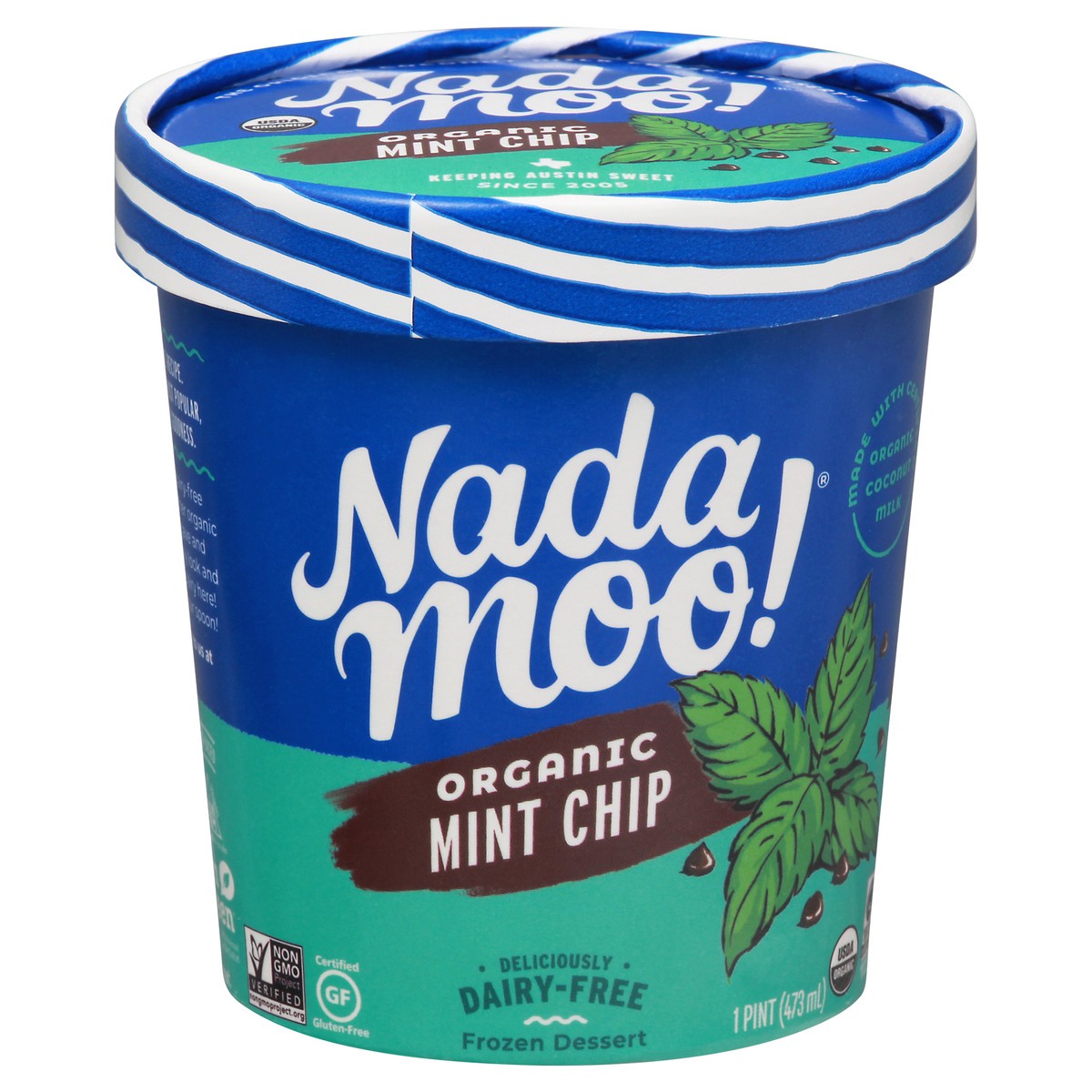 slide 1 of 14, NadaMoo Organic Mint Chip Frozen Dessert 1 pt, 1 pint