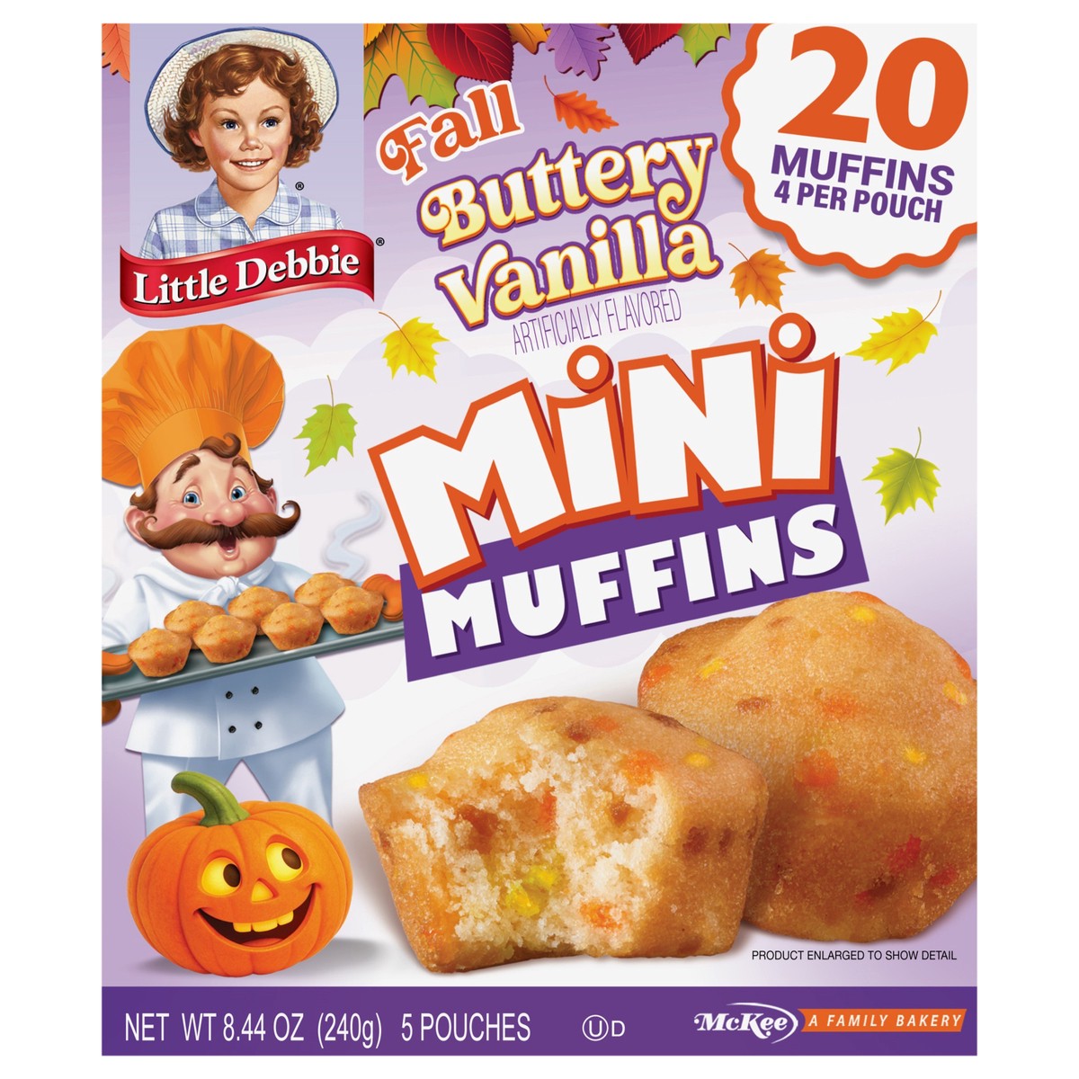 slide 11 of 12, Little Debbie Fall Mini Muffins (Buttery Vanilla), 8 oz