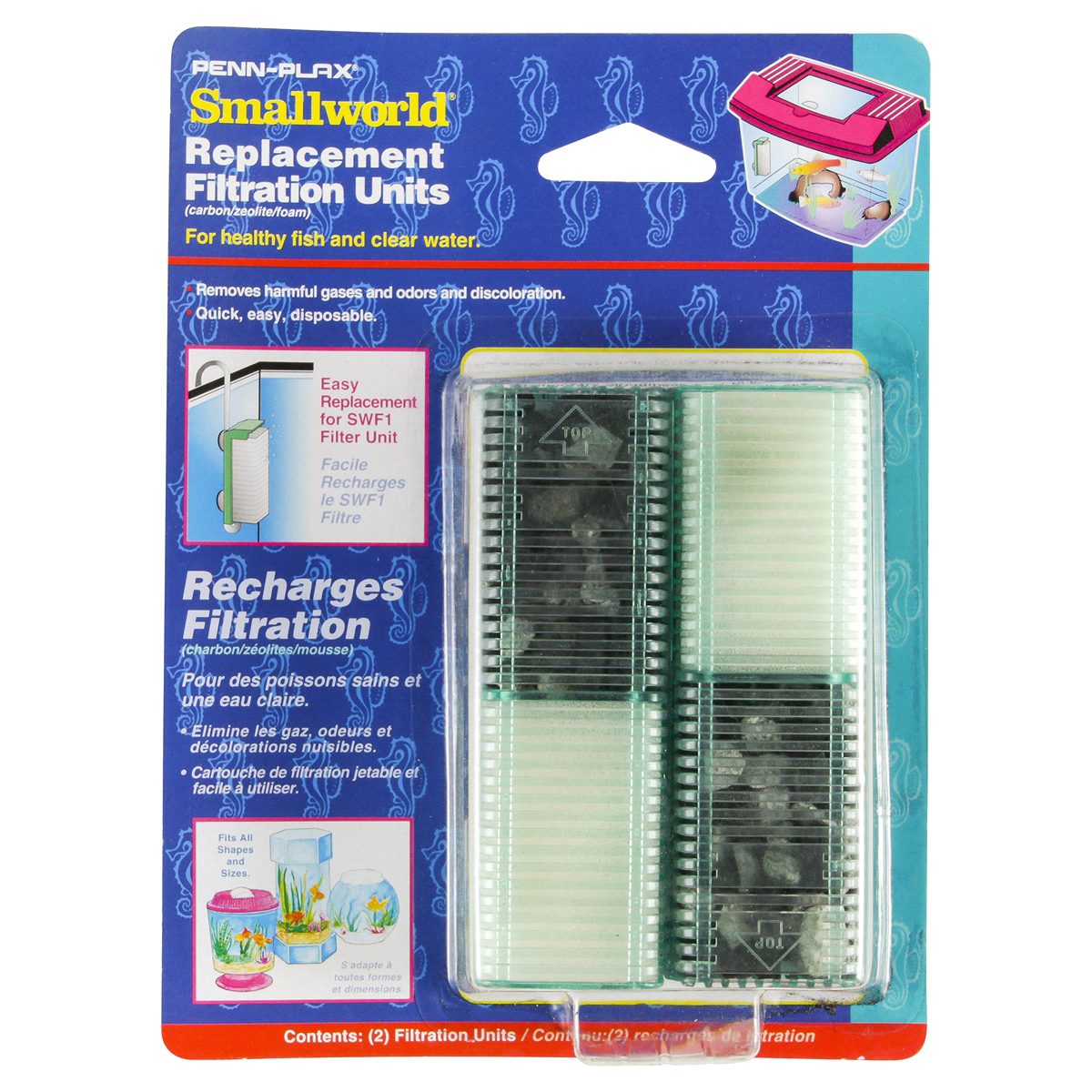 slide 1 of 2, Penn-Plax Smallworld Replacement Filtration Units, 2 ct