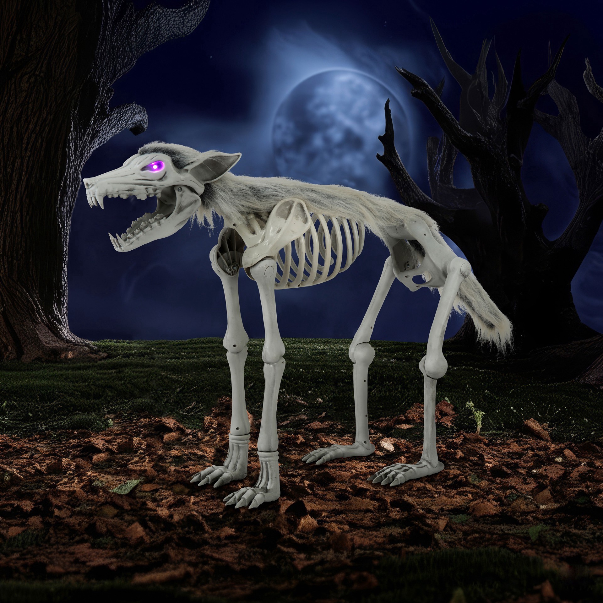 slide 3 of 5, 34.5" Led Animated Wolf Skeleton By Ashland, 34.5 in
