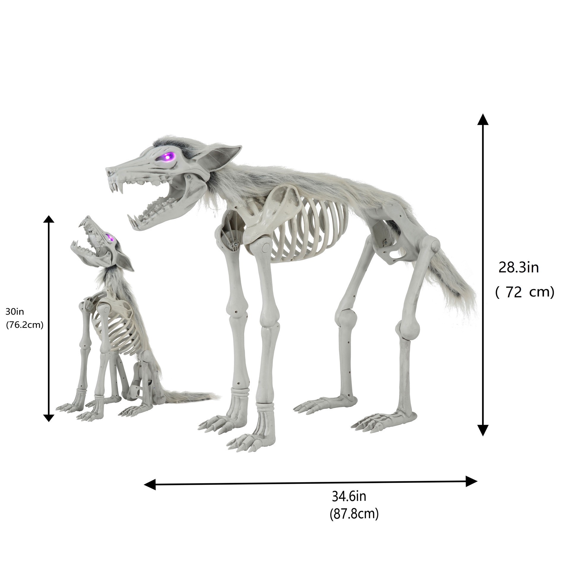 slide 2 of 5, 34.5" Led Animated Wolf Skeleton By Ashland, 34.5 in