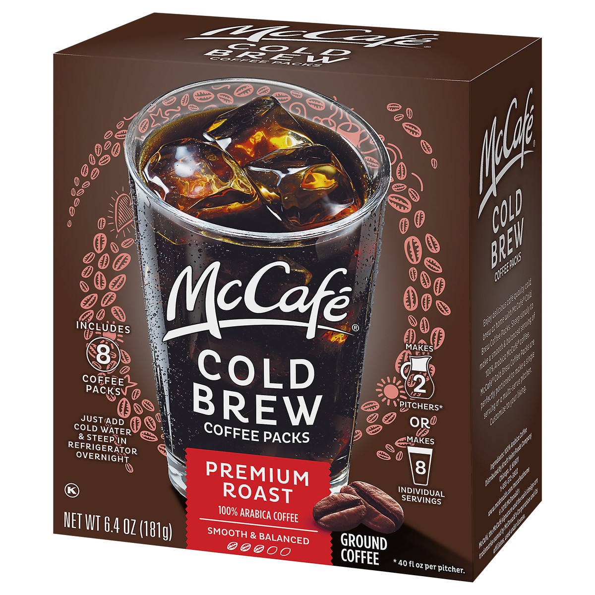 slide 12 of 12, McCafé Premium Roast Roast Cold Brew Coffee Packs, Caffeinated, 8 ct - 6.4 oz Box, 6.4 oz