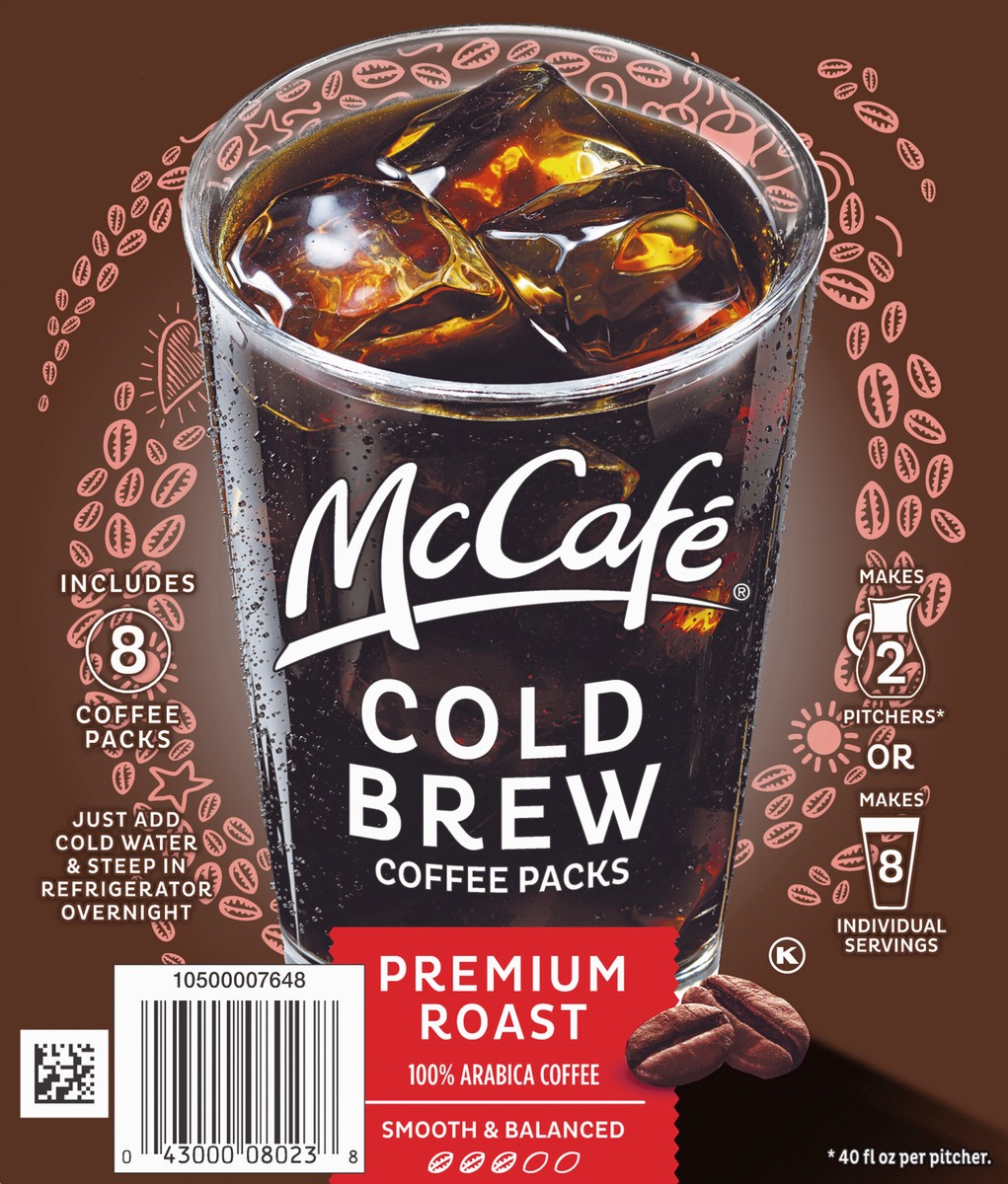 slide 8 of 12, McCafé Premium Roast Roast Cold Brew Coffee Packs, Caffeinated, 8 ct - 6.4 oz Box, 6.4 oz