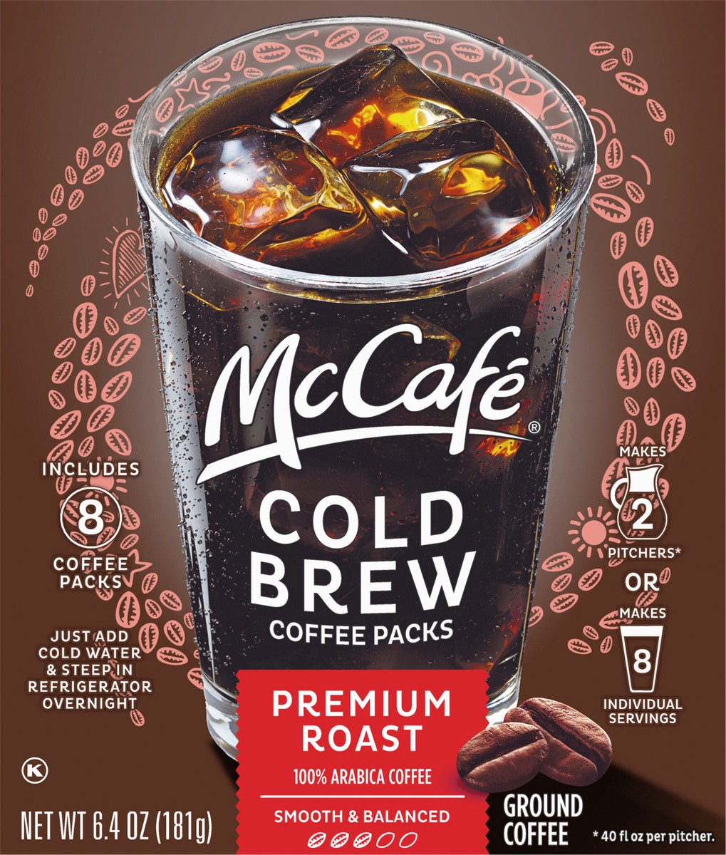 slide 11 of 12, McCafé Premium Roast Roast Cold Brew Coffee Packs, Caffeinated, 8 ct - 6.4 oz Box, 6.4 oz