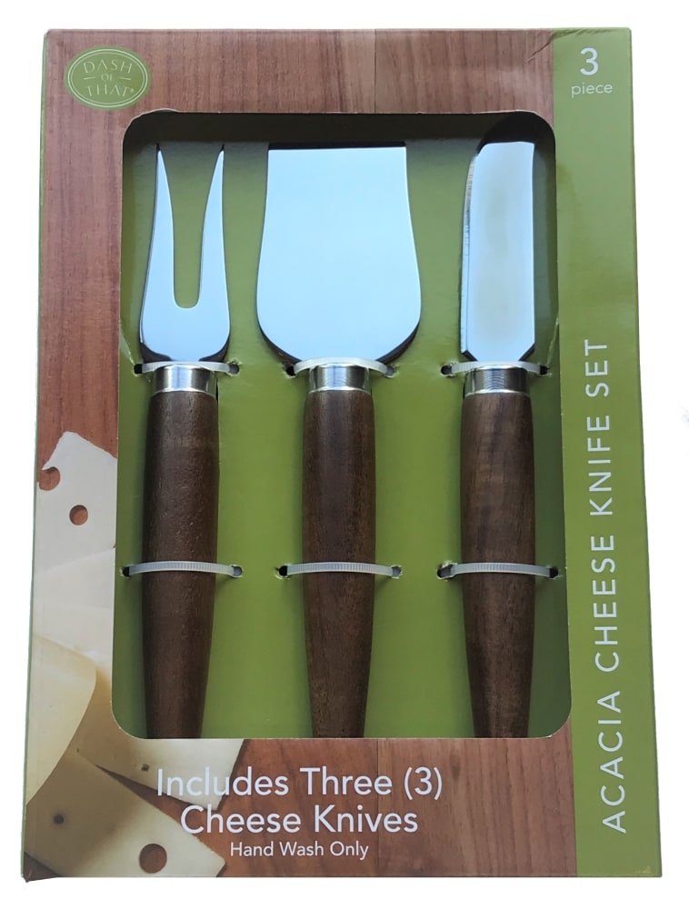 slide 1 of 1, Dash of That Acacia Cheese Tool Set 3 Pack, 3 ct