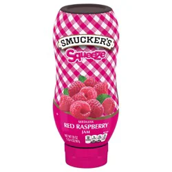Smucker''s Squeeze Seedless Red Raspberry Jam, 20 Oz. Squeezable Bottle