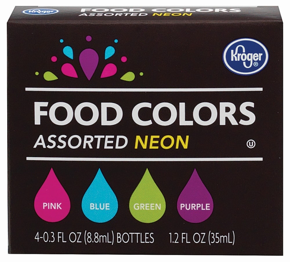 slide 1 of 1, Kroger Neon Food Coloring Kit, 1.2 fl oz