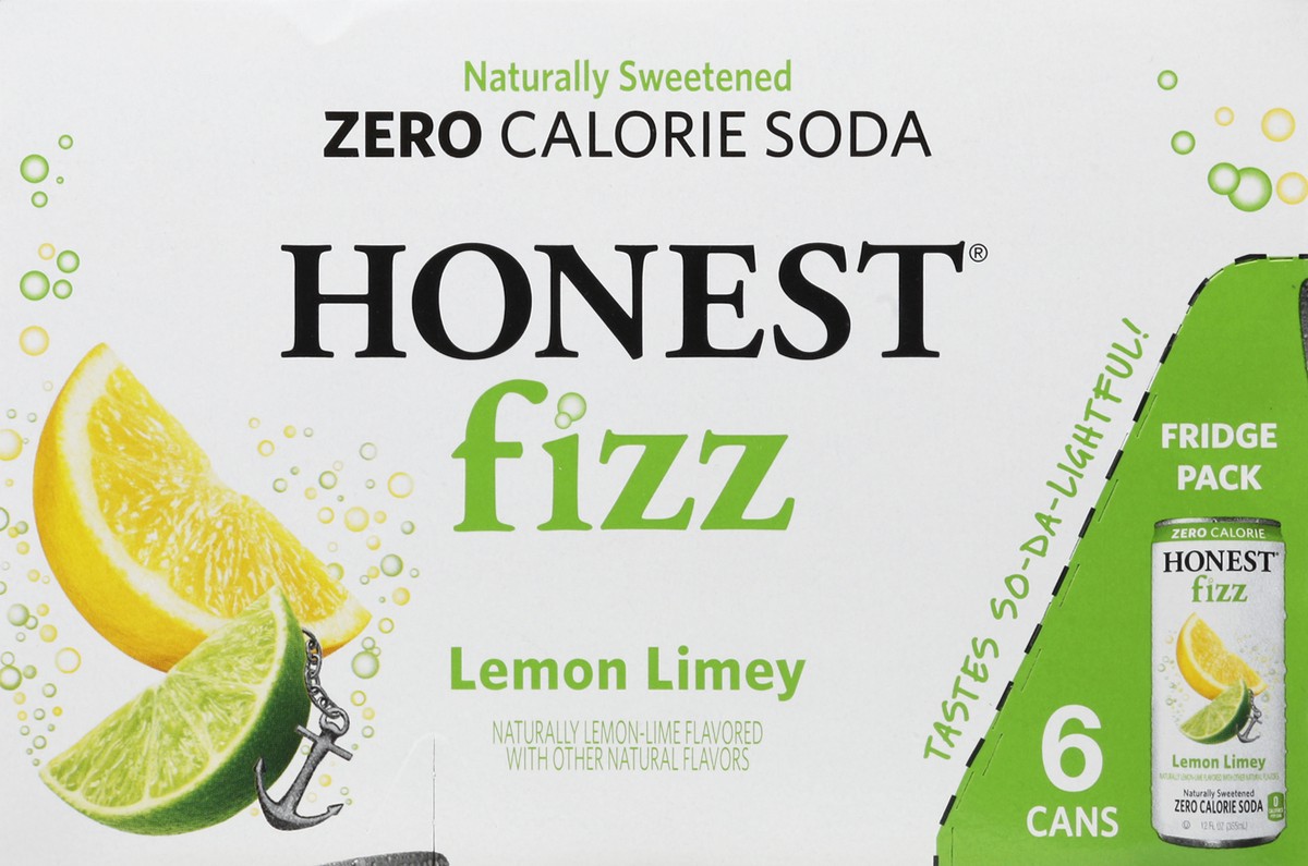 slide 2 of 6, Honest Tea Honest Soda, Zero Calorie, Lemon Limey, Fridge Pack, 6 oz