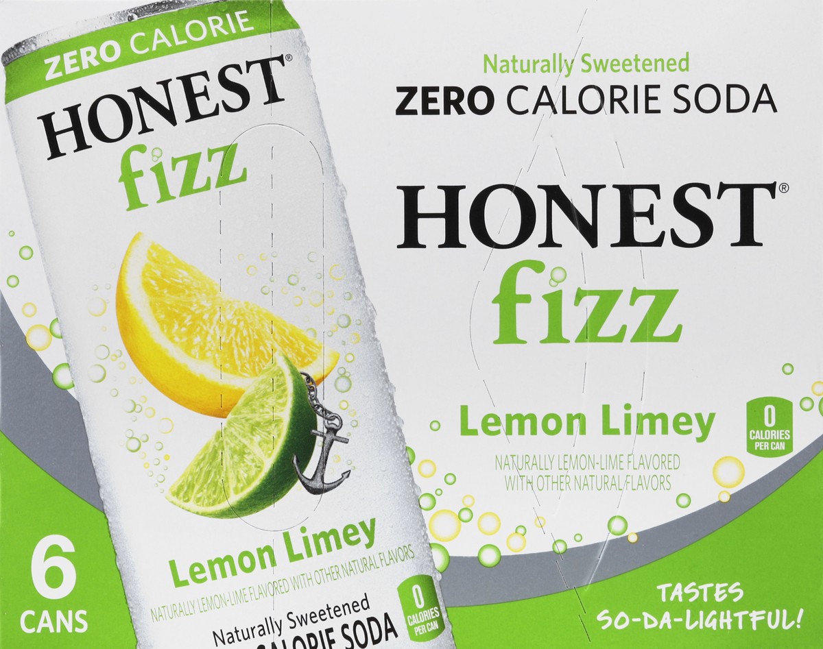 slide 5 of 6, Honest Tea Honest Soda, Zero Calorie, Lemon Limey, Fridge Pack, 6 oz