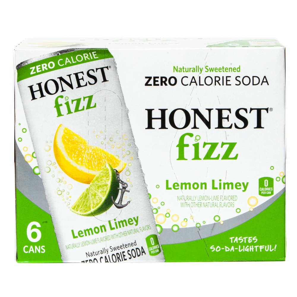 slide 1 of 6, Honest Tea Honest Soda, Zero Calorie, Lemon Limey, Fridge Pack, 6 oz