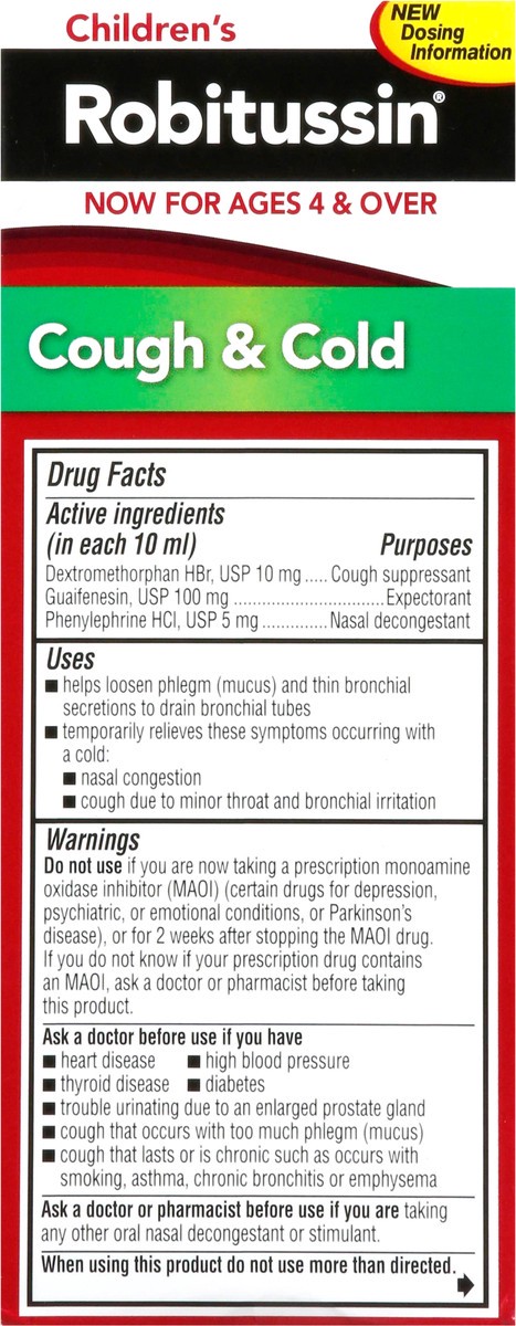 slide 5 of 12, Robitussin Children's Non-Drowsy Grape Flavor Cough & Cold 4 fl oz, 4 fl oz