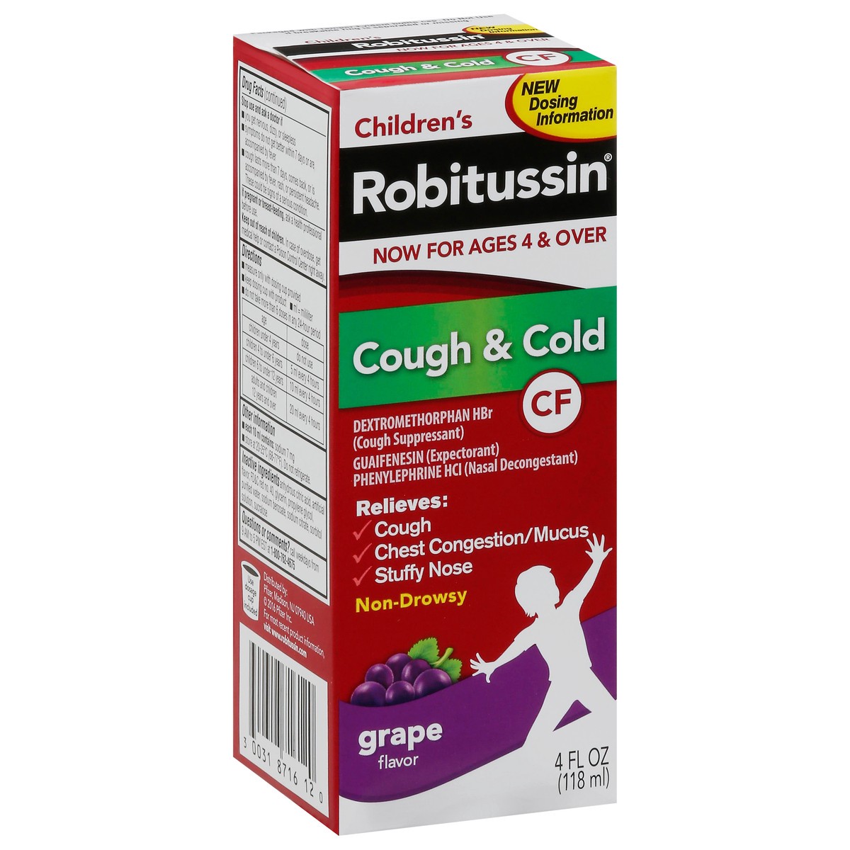 slide 3 of 12, Robitussin Children's Non-Drowsy Grape Flavor Cough & Cold 4 fl oz, 4 fl oz