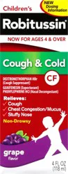 Robitussin Children's Non-Drowsy Grape Flavor Cough & Cold 4 fl oz