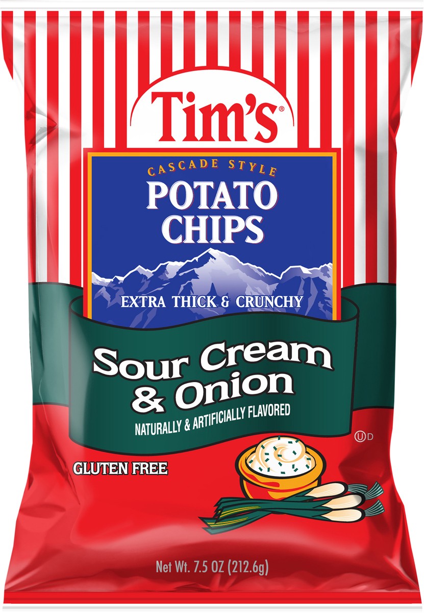 slide 2 of 12, Tim's 7.5 oz Tim's Cascade Sour Cream & Onion Chips, 